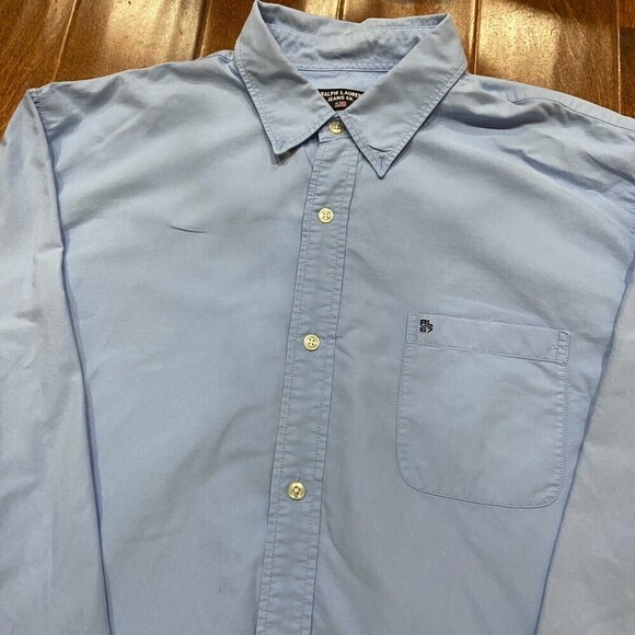 Polo Jeans Company Vintage Blue Button Down Shirt Men's Size 2XL - Picture 2 of 8